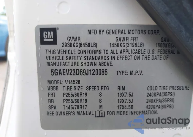 5GAEV23D69J120086: 42206937