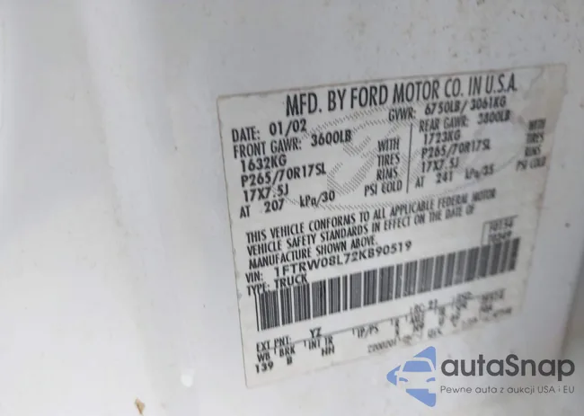 1FTRW08L72KB90519: 42206042