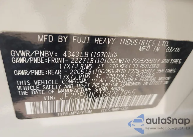 JF2GPANC1G8267955: 42207457