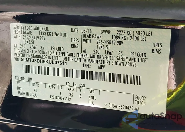 5LMTJ3DH6KUL07611: 42207705