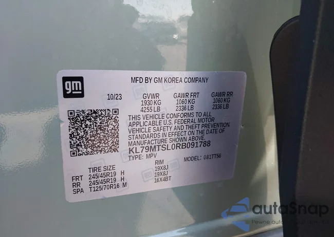 KL79MTSL0RB091788: 42207723