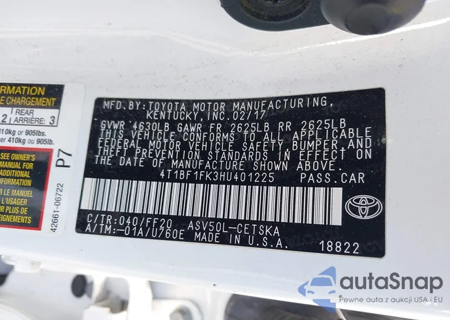 4T1BF1FK3HU401225: 42207769