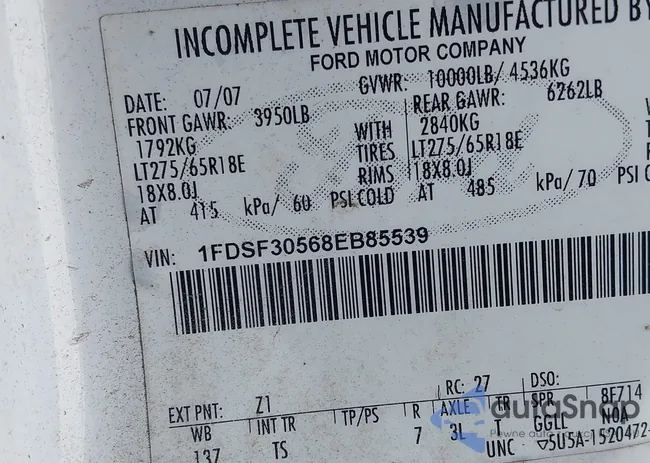 1FDSF30568EB85539: 42207045