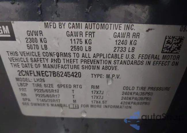 2CNFLNEC7B6245420: 42207304