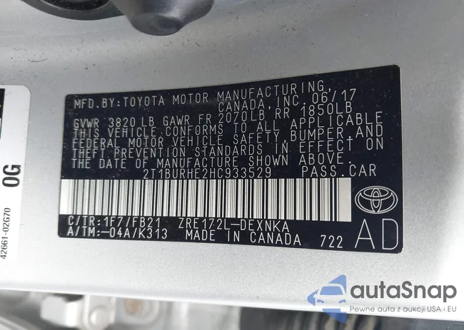 2T1BURHE2HC933529: 42208658