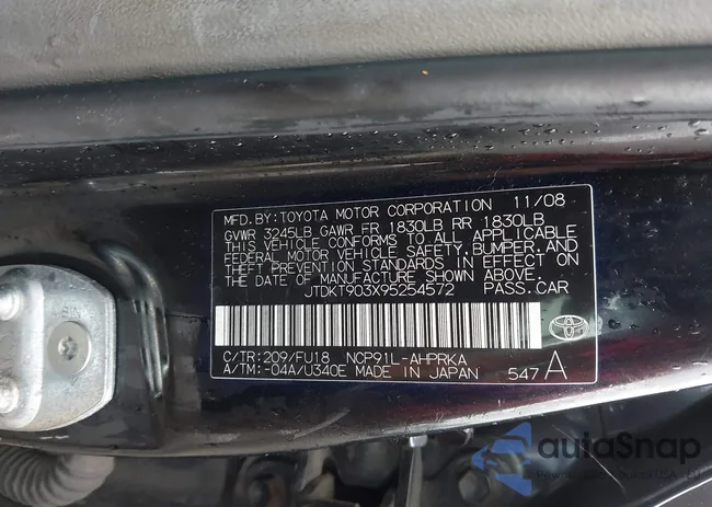 JTDKT903X95254572: 42208778