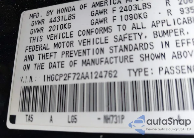 1HGCP2F72AA124762: 42208783