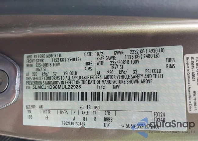 5LMCJ1D90MUL22928: 42208875