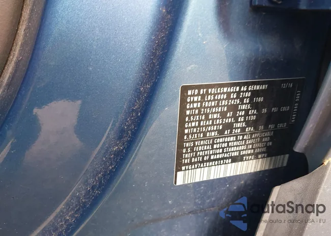 WVGAV7AX8HK019708: 42208963