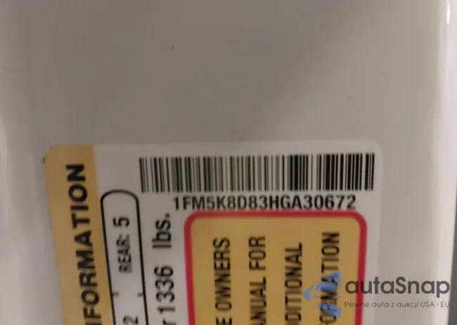 1FM5K8D83HGA30672: 42209007