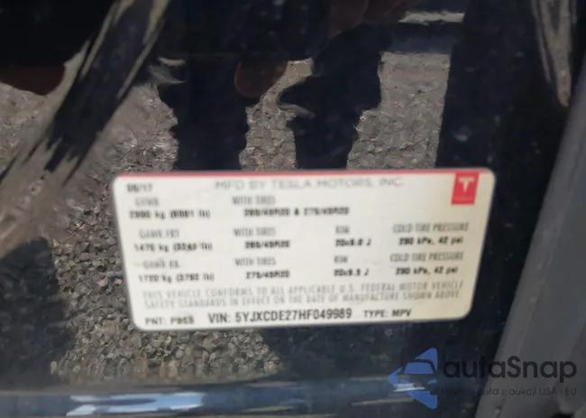 5YJXCDE27HF049989: 42209009