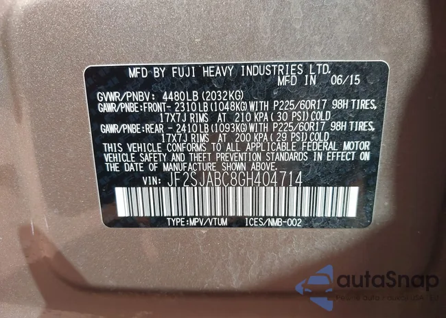 JF2SJABC8GH404714: 42208076