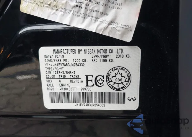 JN1EV7AR3LM254332: 42209600