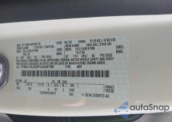 1FMCU9JZ4PUA28708: 42209650