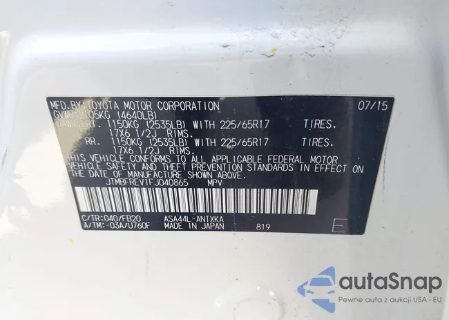 JTMBFREV1FJ040865: 42209659