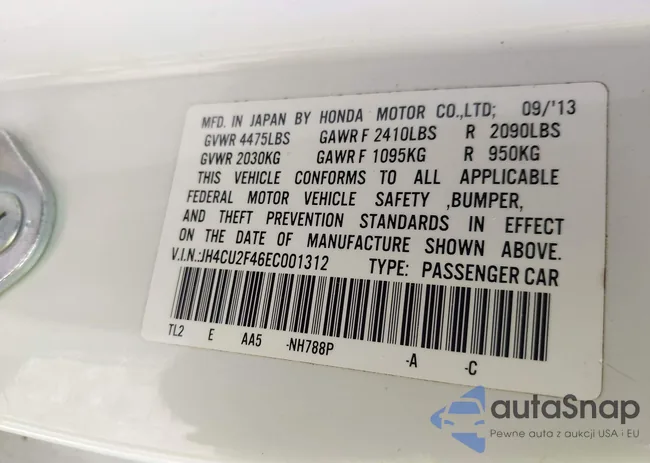 JH4CU2F46EC001312: 42209681