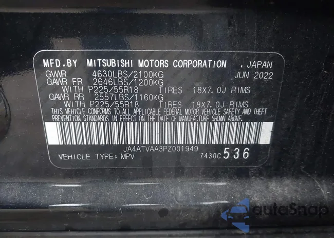 JA4ATVAA3PZ001949: 42209728