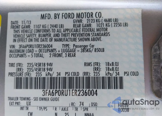 3FA6P0RU1ER236004: 42209732