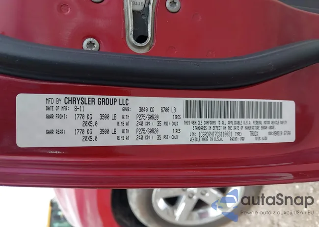 1C6RD7HT7CS110031: 42209089