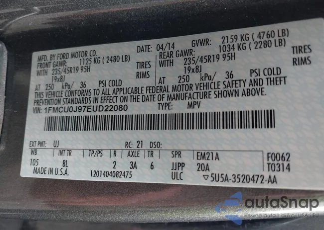 1FMCU0J97EUD22080: 42209151