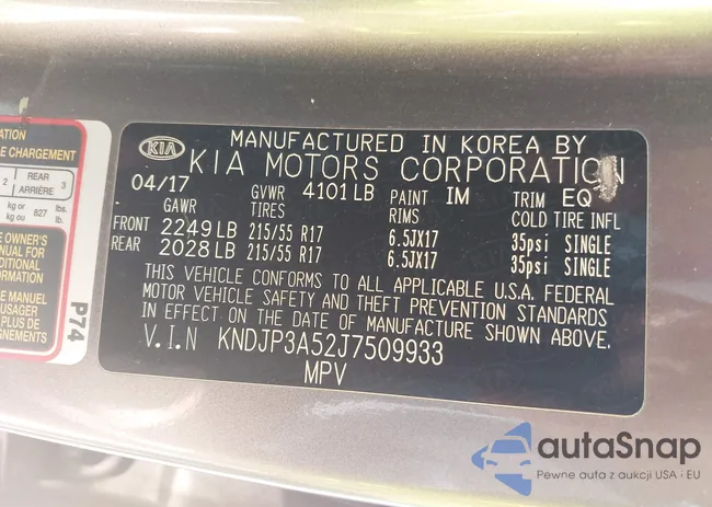 KNDJP3A52J7509933: 42209182