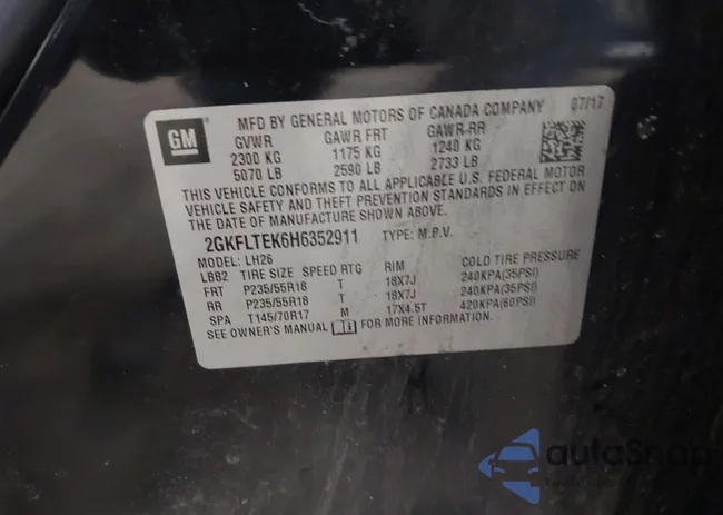 2GKFLTEK6H6352911: 42209257