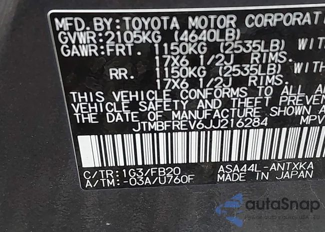 JTMBFREV6JJ216284: 42209321