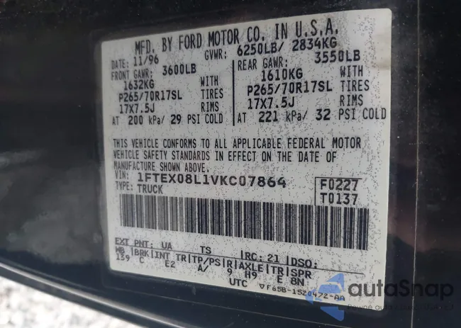 1FTEX08L1VKC07864: 42210582