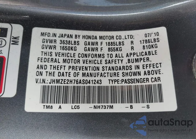 JHMZE2H76AS041243: 42210990