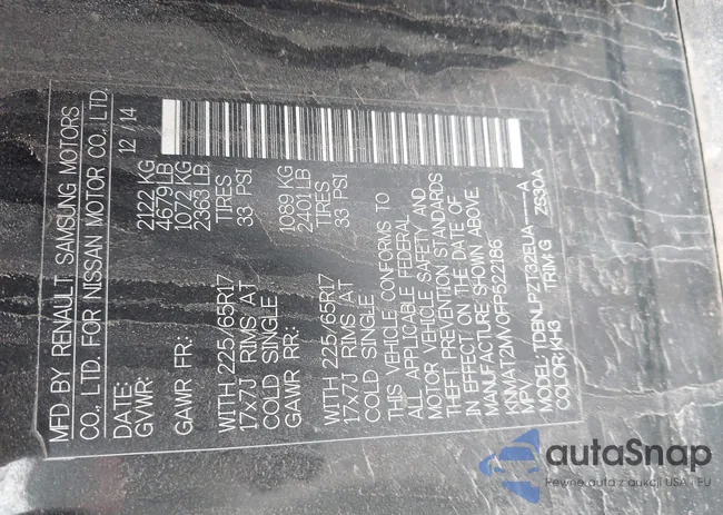 KNMAT2MV0FP522186: 42210043