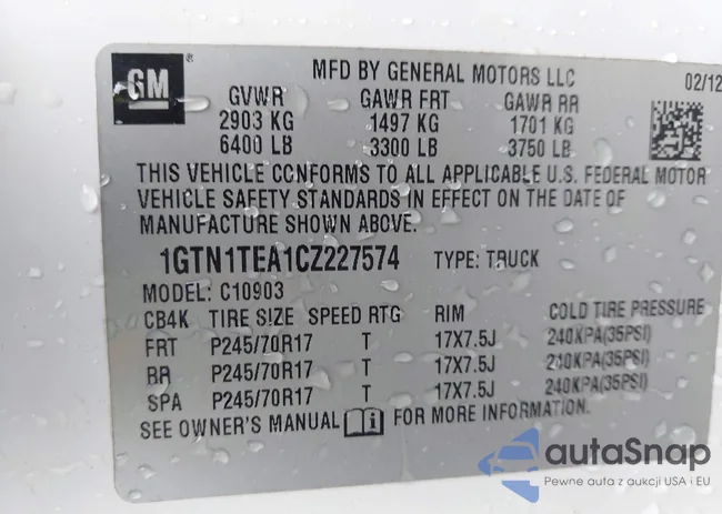 1GTN1TEA1CZ227574: 42210068