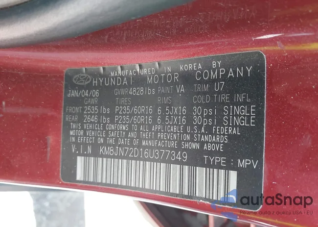 KM8JN72D16U377349: 42210073