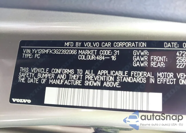 YV126MFK3G2392066: 42210232