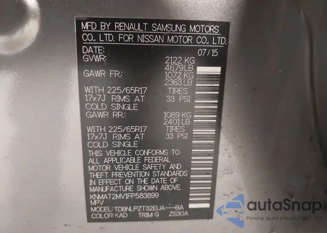 KNMAT2MV1FP583899: 42210373