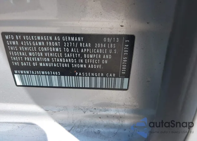 WVWNM7AJ9EW007463: 42211804