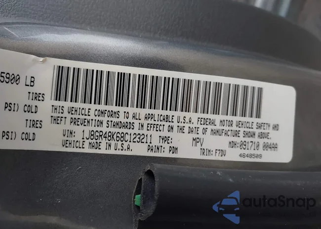 1J8GR48K68C123211: 42211807