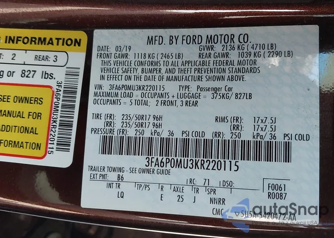 3FA6P0MU3KR220115: 42211876