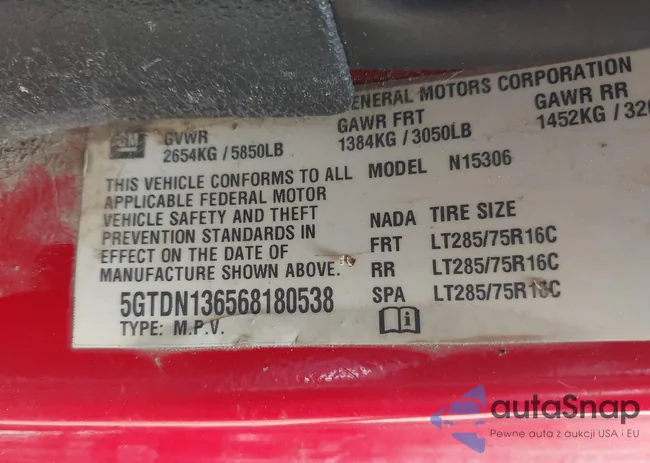 5GTDN136568180538: 42212002