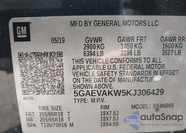 5GAEVAKW5KJ306429: 42211049