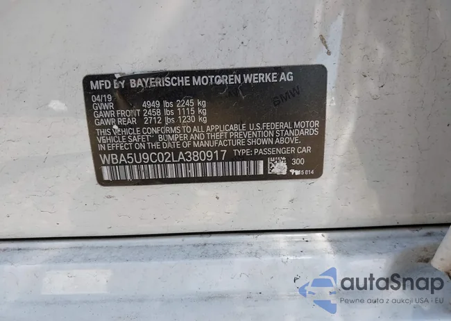 WBA5U9C02LA380917: 42211058