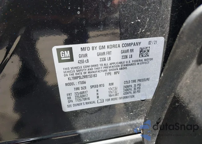 KL79MPSL2MB155183: 42211081