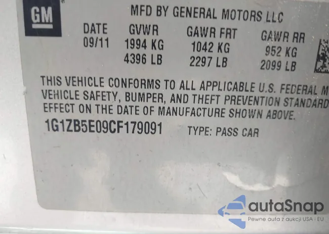 1G1ZB5E09CF179091: 42211117