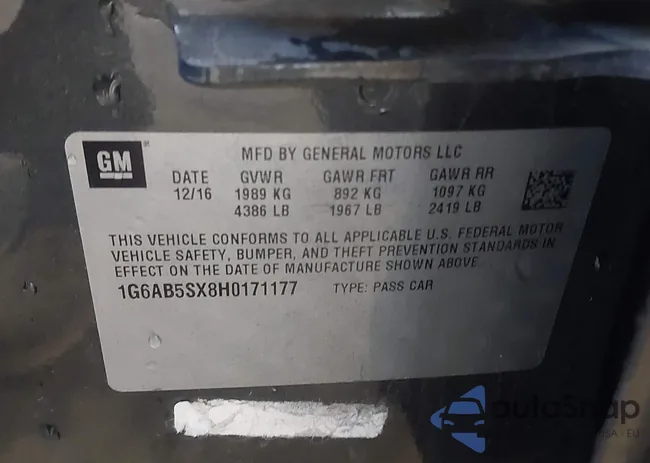 1G6AB5SX8H0171177: 42211292