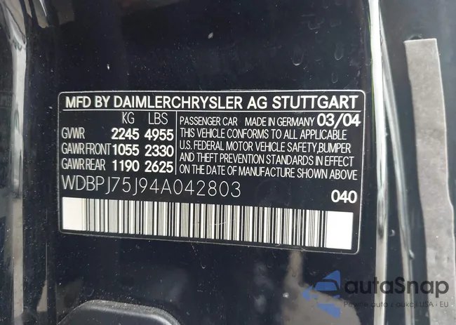 WDBPJ75J94A042803: 42211320