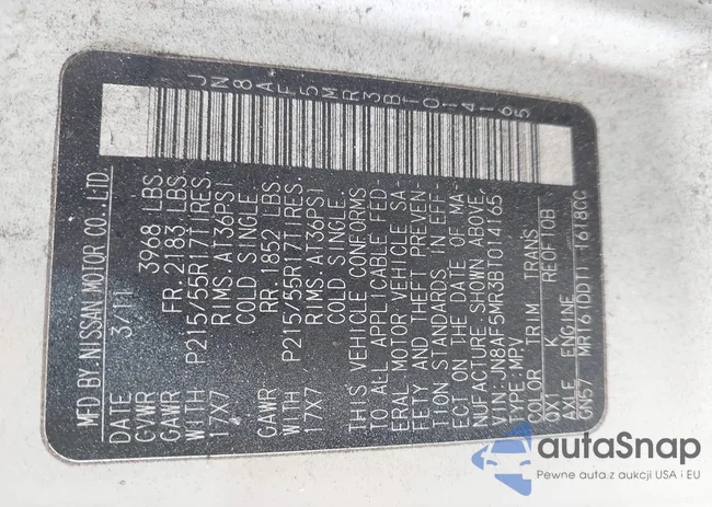 JN8AF5MR3BT014165: 42211353