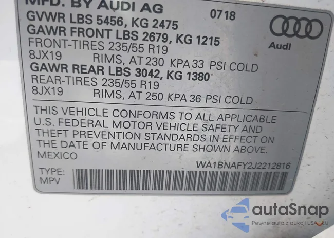 WA1BNAFY2J2212816: 42212416