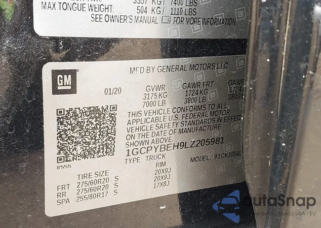 1GCPYBEH9LZ205981: 42212714