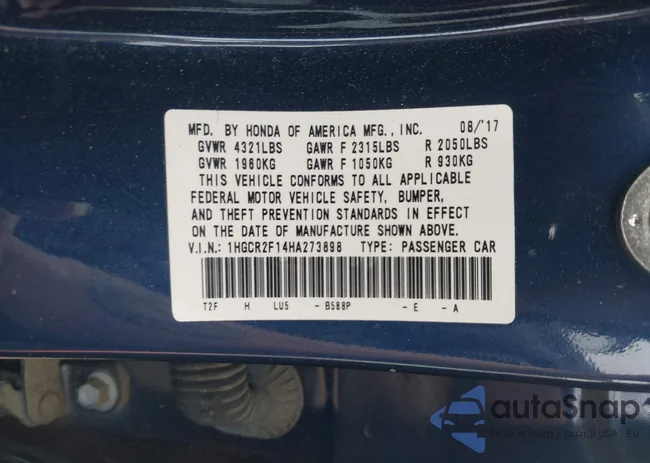 1HGCR2F14HA273898: 42212828