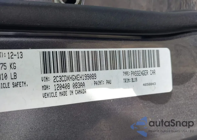 2C3CDXHGXEH199089: 42212108