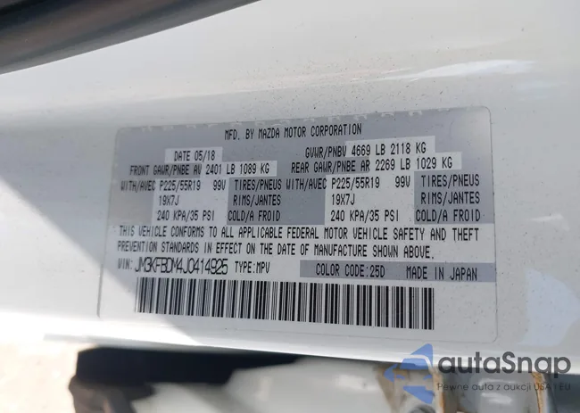 JM3KFBDM4J0414925: 42212109